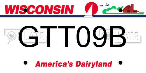 GTT09B Wisconsin License Plate