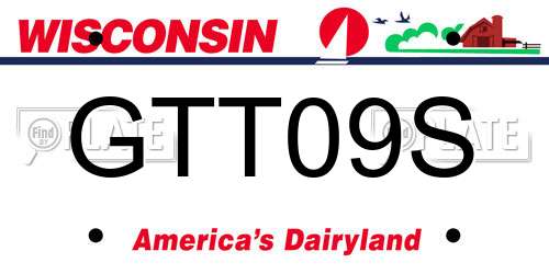 GTT09S Wisconsin License Plate