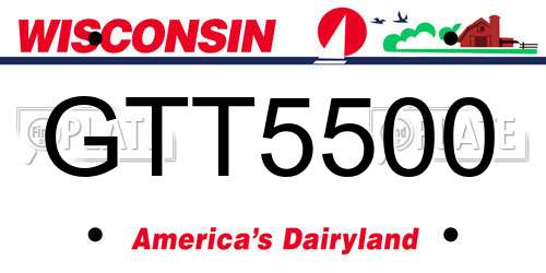 GTT5500 Wisconsin License Plate