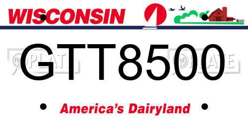 GTT8500 Wisconsin License Plate