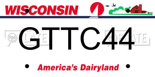 GTTC44 Wisconsin License Plate