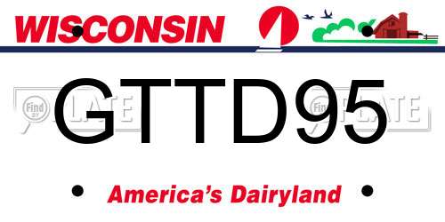 GTTD95 Wisconsin License Plate