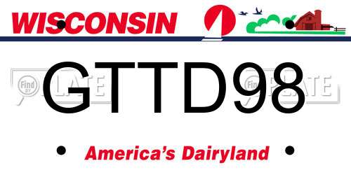 GTTD98 Wisconsin License Plate
