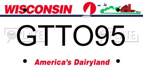 GTTO95 Wisconsin License Plate