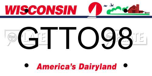 GTTO98 Wisconsin License Plate