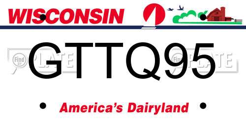 GTTQ95 Wisconsin License Plate