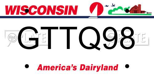 GTTQ98 Wisconsin License Plate