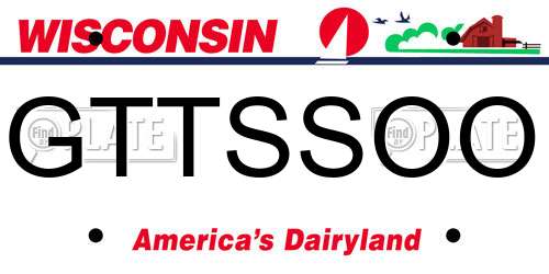 GTTSSOO Wisconsin License Plate