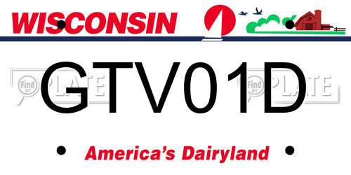 GTV01D Wisconsin License Plate
