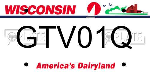 GTV01Q Wisconsin License Plate