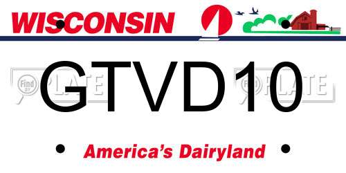 GTVD10 Wisconsin License Plate