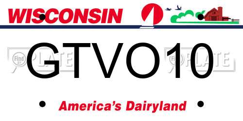 GTVO10 Wisconsin License Plate