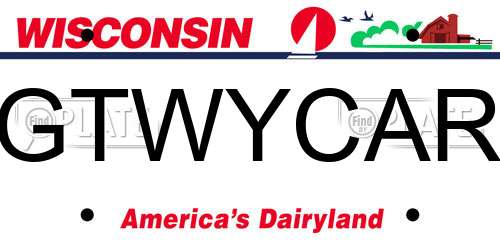 GTWYCAR Wisconsin License Plate
