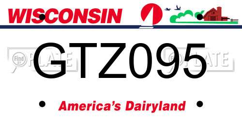 GTZ095 Wisconsin License Plate