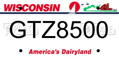 GTZ8500 Wisconsin License Plate