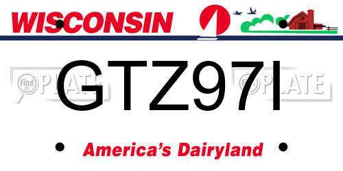 GTZ97I Wisconsin License Plate
