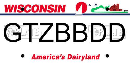 GTZBBDD Wisconsin License Plate