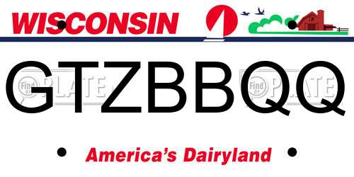 GTZBBQQ Wisconsin License Plate