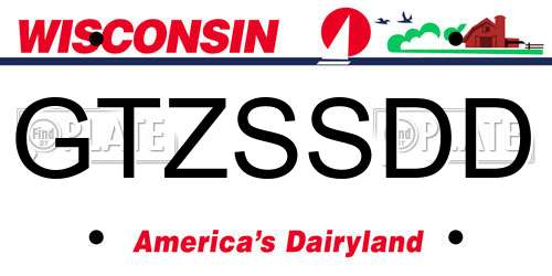 GTZSSDD Wisconsin License Plate