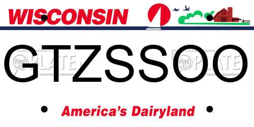 GTZSSOO Wisconsin License Plate