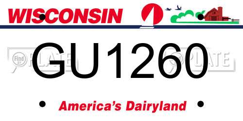 GU1260 Wisconsin License Plate