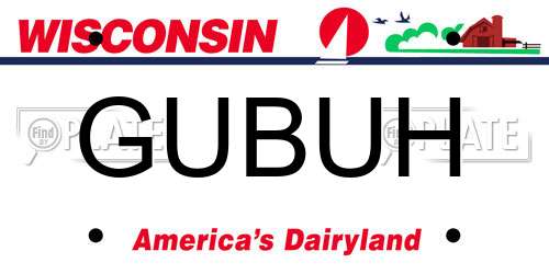 GUBUH Wisconsin License Plate