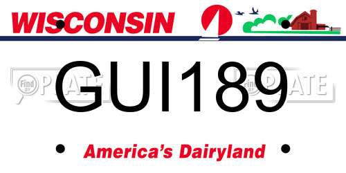 GUI189 Wisconsin License Plate