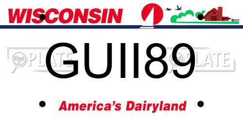 GUII89 Wisconsin License Plate