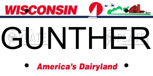 GUNTHER Wisconsin License Plate