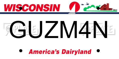 GUZM4N Wisconsin License Plate