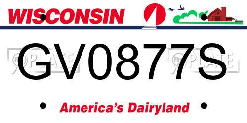 GV0877S Wisconsin License Plate