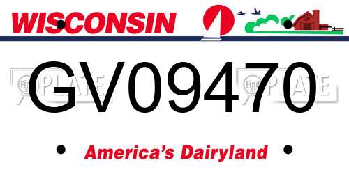 GV09470 Wisconsin License Plate