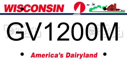 GV1200M Wisconsin License Plate