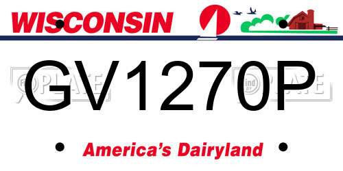 GV1270P Wisconsin License Plate