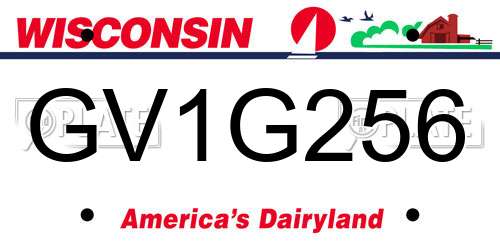 GV1G256 Wisconsin License Plate