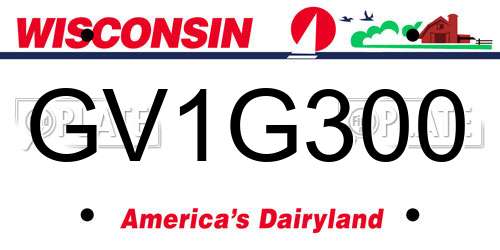 GV1G300 Wisconsin License Plate