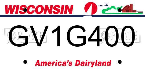 GV1G400 Wisconsin License Plate