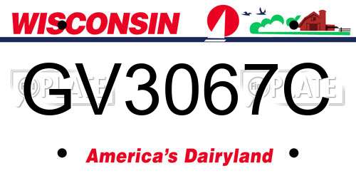 GV3067C Wisconsin License Plate