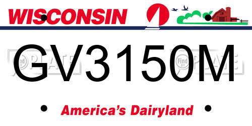 GV3150M Wisconsin License Plate