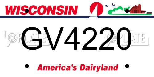 GV4220 Wisconsin License Plate