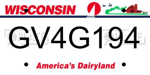 GV4G194 Wisconsin License Plate