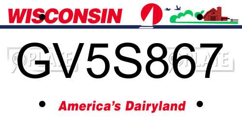 GV5S867 Wisconsin License Plate