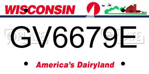 GV6679E Wisconsin License Plate