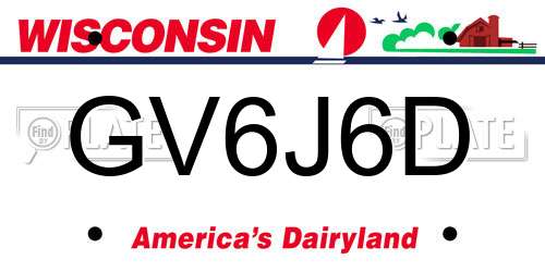 GV6J6D Wisconsin License Plate