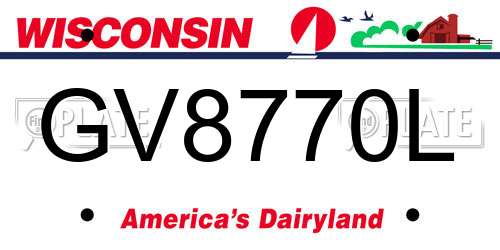 GV8770L Wisconsin License Plate