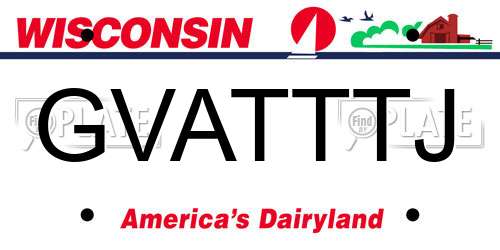 GVATTTJ Wisconsin License Plate