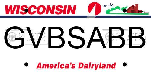 GVBSABB Wisconsin License Plate