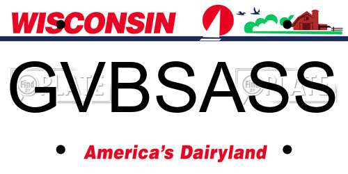 GVBSASS Wisconsin License Plate