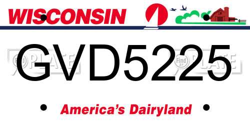 GVD5225 Wisconsin License Plate