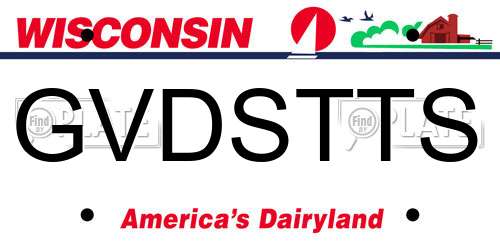 GVDSTTS Wisconsin License Plate